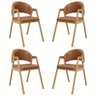Kit 4 Cadeiras para Mesa de Jantar Moderna Courino - Balaqui Cor:marrom Claro - 1