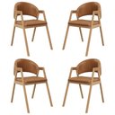 Ver imagem 1 de Kit 4 Cadeiras para Mesa de Jantar Moderna Courino - Balaqui Cor:marrom Claro