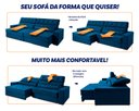 Ver imagem 5 de Sofá Retrátil Reclinável 230cm Albany Suede Velut com Molas Ensacadas - King House