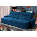 Ver imagem 2 de Sofá Retrátil Reclinável 230cm Albany Suede Velut com Molas Ensacadas - King House