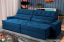 Ver imagem 1 de Sofá Retrátil Reclinável 230cm Albany Suede Velut com Molas Ensacadas - King House