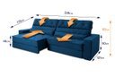 Ver imagem 3 de Sofá Retrátil Reclinável 230cm Albany Suede Velut com Molas Ensacadas - King House