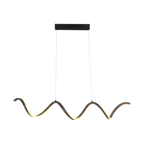Lustre Pendente Worm Espiral Preto Dna 1m Led Multicor 3 em 1 Cabo Regulável 1,9m 33w Bivolt