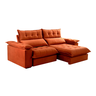 Sofá Retrátil e Reclinável Molas Ensacadas 5 Lugares Orquídea Vivaro Decor Suede Terracota - 1
