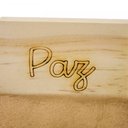 Ver imagem 5 de Porta Vela quadrado de Natal Paz em Madeira e Dourado 7 cm - D'Rossi