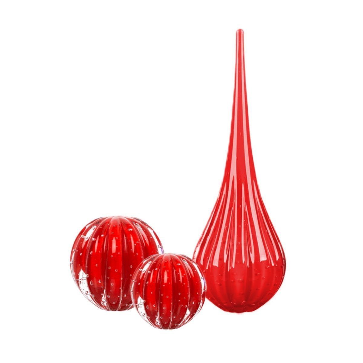 Bola/ Esfera de Decoração em Murano Vermelho Intenso M - 3