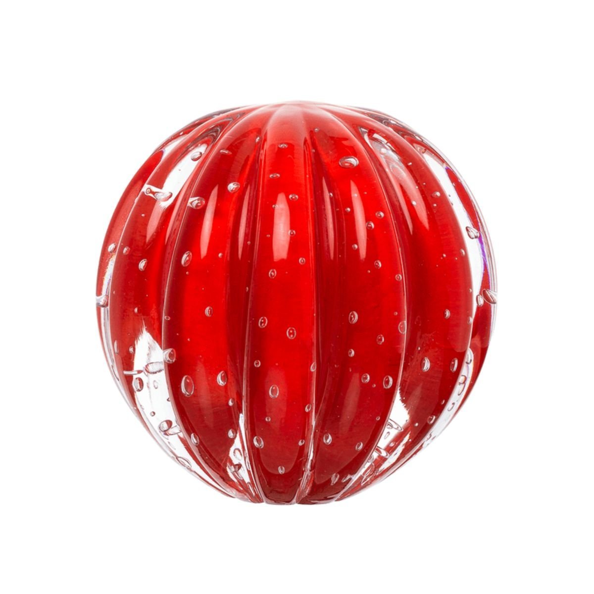 Bola/ Esfera de Decoração em Murano Vermelho Intenso M