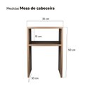 Ver imagem 3 de Mesa de Cabeceira Nogal Cama Solteiro Quarto Sala 35x50cm