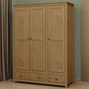 Ver imagem 2 de Guarda Roupa Solteiro 3 Portas 2 Gavetas Madeira Maciça Mazzaro F06 Freijó - Lyam Decor