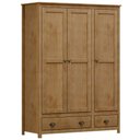 Ver imagem 1 de Guarda Roupa Solteiro 3 Portas 2 Gavetas Madeira Maciça Mazzaro F06 Freijó - Lyam Decor
