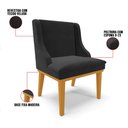 Ver imagem 6 de Kit 10 Cadeiras de Jantar Liz Veludo Preto Base Fixa Madeira Castanho - D’Rossi