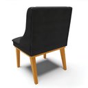 Ver imagem 5 de Kit 10 Cadeiras de Jantar Liz Veludo Preto Base Fixa Madeira Castanho - D’Rossi