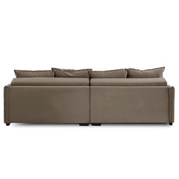 Sofá Cama Retrátil e Reclinável 2,10m com Molas Carol Veludo Cappuccino Adonai Estofados - 7