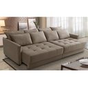 Ver imagem 1 de Sofá Cama Retrátil e Reclinável 2,10m com Molas Carol Veludo Cappuccino Adonai Estofados