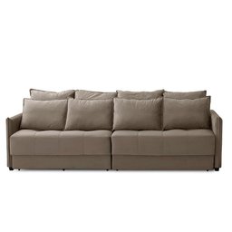 Sofá Cama Retrátil e Reclinável 2,10m com Molas Carol Veludo Cappuccino Adonai Estofados - 5