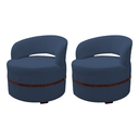 Ver imagem 1 de Conjunto 2 Poltronas Decorativa Luana Estofada Sala em Linho Cor: Azul