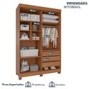 Ver imagem 4 de Conjunto Quarto Infantil Guarda-roupa 4 Portas 3 Gavetas e Cômoda 8 Gavetas Alice Espresso Móveis