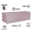 Ver imagem 4 de Kit Cabeceira Cama Box Casal King 195cm com Calçadeira Baú Dália W01 Suede Rosê - Lyam