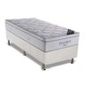 Cama Box Solteiro: Colchão Molas Ortobom SuperPocket Freedom + Base CRC Courano Branco(88x188) - 1