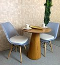 Ver imagem 3 de Mesa de Jantar Cone 70cm Base Madeira Freijó Tampo Freijó - Marrom