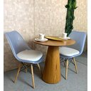 Ver imagem 3 de Mesa de Jantar Cone 70cm Base Madeira Freijó Tampo Freijó - Marrom