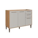 Ver imagem 2 de Balcão de 120cm Cozinha Jade 3 Pt 2 Gavetas Freijó / Arenas Del Marco Delmarco Móveis