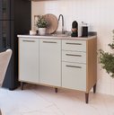 Ver imagem 1 de Balcão de 120cm Cozinha Jade 3 Pt 2 Gavetas Freijó / Arenas Del Marco Delmarco Móveis