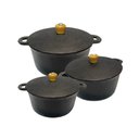 Ver imagem 1 de Jogo 3 Caçarola Panela Mineira Ferro Antiga Duas Alças Nº 3