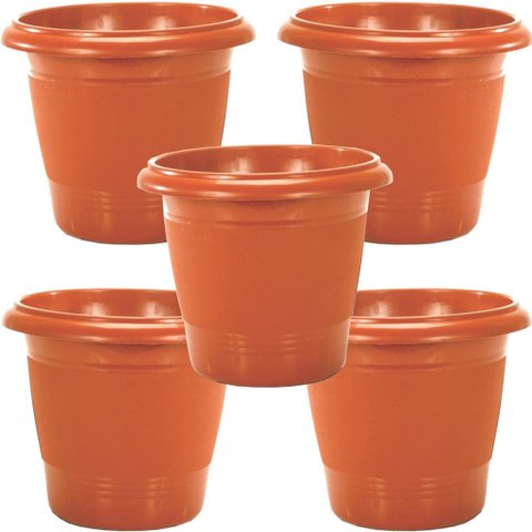 5 Vasos Grande Redondo 15 Litros Cerâmico Plantas E Flores