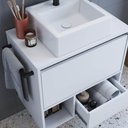 Ver imagem 5 de Gabinete Banheiro com Cuba 1 Porta 1 Gaveta Toalheiro 60cm Suspenso Multimóveis Crpro-BAL016 Branco