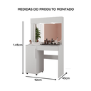 Ver imagem 2 de Penteadeira Camarim com Espelho e Luzes Gaveta Porta em MDP Lolita para Quarto - Branco