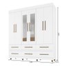 Guarda Roupa Casal 66020 Branco com Espelho - Araplac - 3