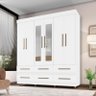 Guarda Roupa Casal 66020 Branco com Espelho - Araplac - 2