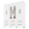 Guarda Roupa Casal 66020 Branco com Espelho - Araplac - 1