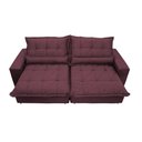 Ver imagem 4 de Sofa Retrátil e Reclinável 3,12m com Molas Ensacadas Cama Inbox Soft Tecido Suede Vinho