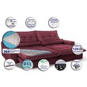 Ver imagem 6 de Sofa Retrátil e Reclinável 3,12m com Molas Ensacadas Cama Inbox Soft Tecido Suede Vinho