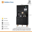 Ver imagem 3 de Amário de Cozinha para Armazenar Alimentos, Guardar Pratos, Copos, Panelas e Utensílios