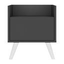 Ver imagem 6 de Mesa de Cabeceira 40cm Retrô Multimóveis V4041 Preta/Branca