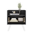 Ver imagem 5 de Mesa de Cabeceira 40cm Retrô Multimóveis V4041 Preta/Branca