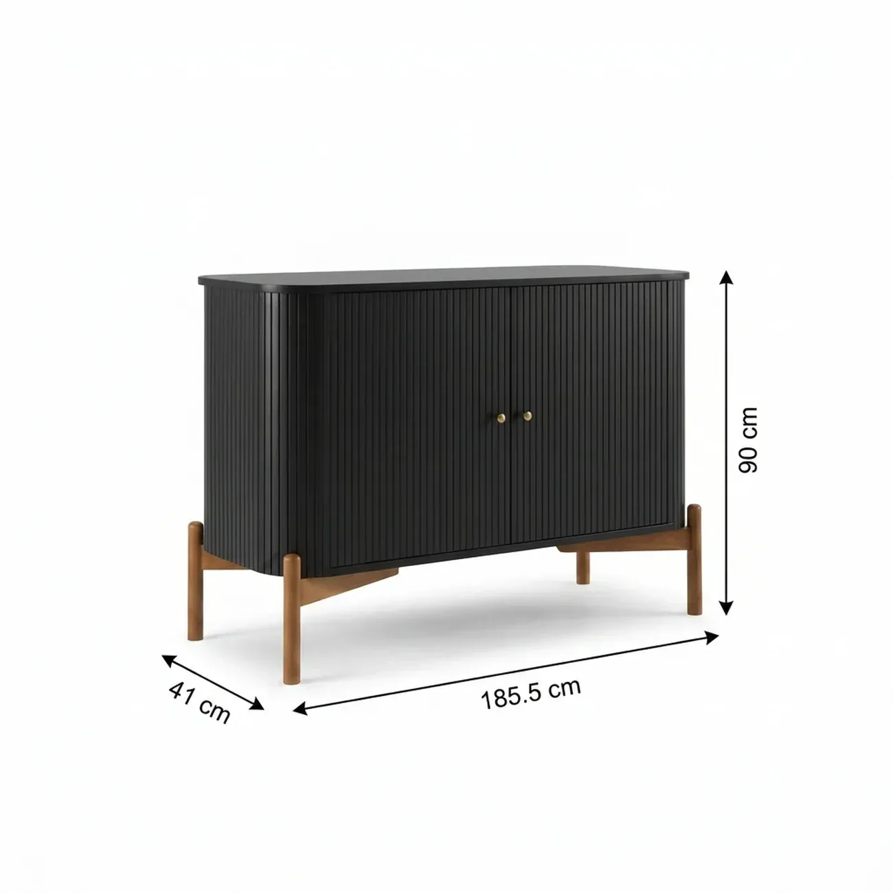 Ver imagem 3 de Cômoda com 2 Portas em Madeira Maciça Aurora Preto