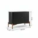 Ver imagem 5 de Cômoda com 2 Portas 128cm MDF com Pés em Madeira Maciça Aurora Preto