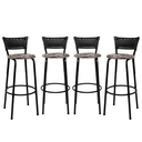 Ver imagem 1 de Kit 4 Banquetas para Bancada Banco Alto Junco Preto Balcão Cozinha Gourmet Bar Área de Lazer Piscina