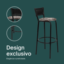 Ver imagem 4 de Kit 4 Banquetas para Bancada Banco Alto Junco Preto Balcão Cozinha Gourmet Bar Área de Lazer Piscina