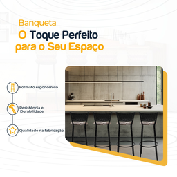 Kit 4 Banquetas para Bancada Banco Alto Junco Preto Balcão Cozinha Gourmet Bar Área de Lazer Piscina - 3