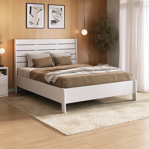 Cama Queen 120x165cm 100% MDF BP Roma Branco