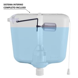 Caixa de Descarga Elevada de 6,8 À 9l Branca + Tubo de Descida + Engate + Fita Veda Rosca - 7