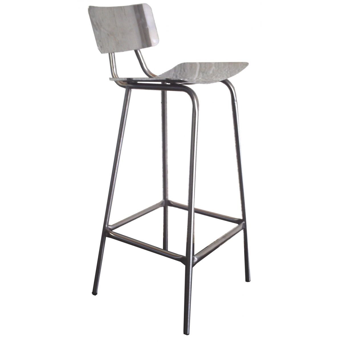 Cadeira fixa com encosto em aço inox - Altura total 95cm - 1