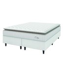 Ver imagem 3 de Cama Box Colchão Casal Queen Molas Ensacadas City Pillow Top 158x198x61cm Linho Branco / Bege