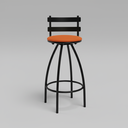 Ver imagem 1 de Kit Cadeira Giratoria e Fixa Altura 70cm Assento 35cm:laranja/preto