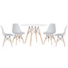 KIT - Mesa redonda Eames 100 cm branco + 4 cadeiras Eiffel DSW Cinza claro - 1